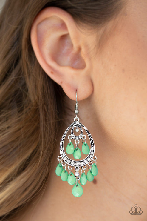 Gorgeously Genie - Green ♥ Earrings - Gtdazzlequeen