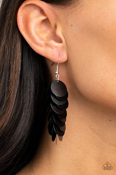 Paparazzi Now You SEQUIN It - Black Earrings - Gtdazzlequeen
