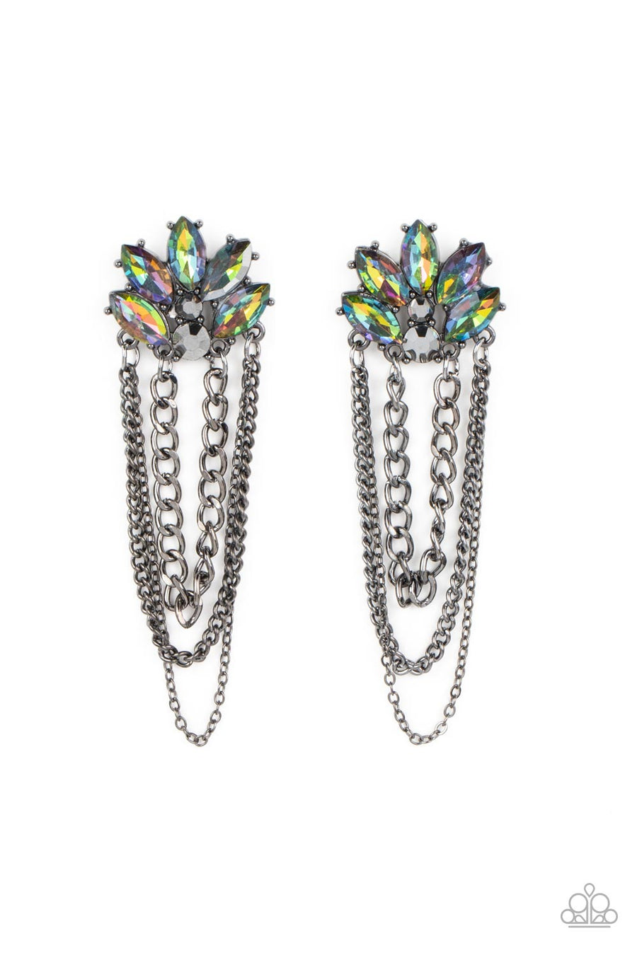 Paparazzi Accessories: Reach for the SKYSCRAPERS - Multi Oil Spill Earrings - Gtdazzlequeen