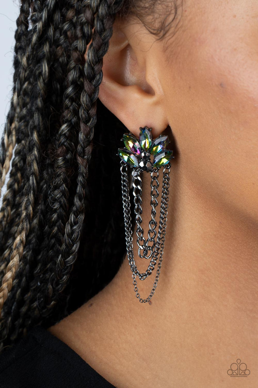 Paparazzi Accessories: Reach for the SKYSCRAPERS - Multi Oil Spill Earrings - Gtdazzlequeen