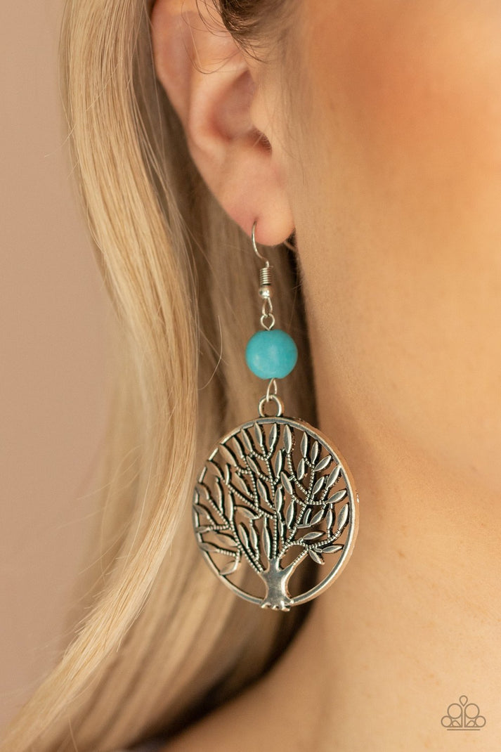 Bountiful Branches - blue - Paparazzi earrings - Gtdazzlequeen